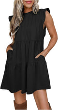 Acelitt Women's Summer Dress Deep V Neck Loose Sundress - Breathable