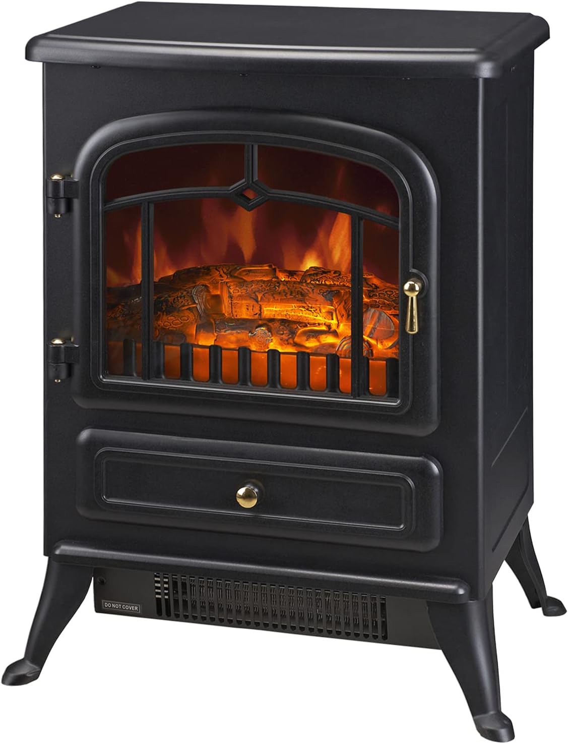 HOMCOM 22 Electric Fireplace Heater with Realistic LED Flames