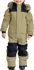 Snow Suit for Kids One Piece Snowsuit - Waterproof Warm Winter faux