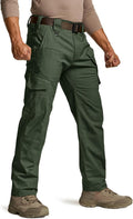 CQR Men's Flex Ripstop Tactical Pants - Stretch, Water Resistant Tesla