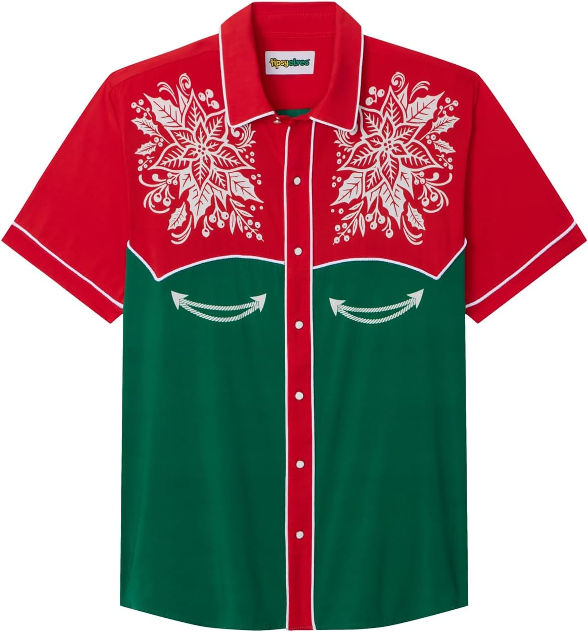 Tipsy Elves Men's Short Sleeve Holiday Button Down Shirts