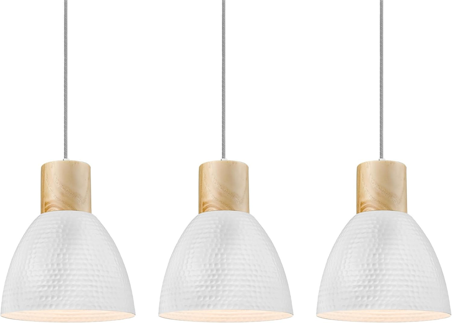Stylish ELYONA 3 Pack White Hammered Pendant Lights for Home