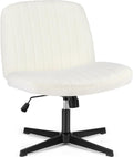 Cross Legged Armless Wide Adjustable Swivel Padded Home Office Desk