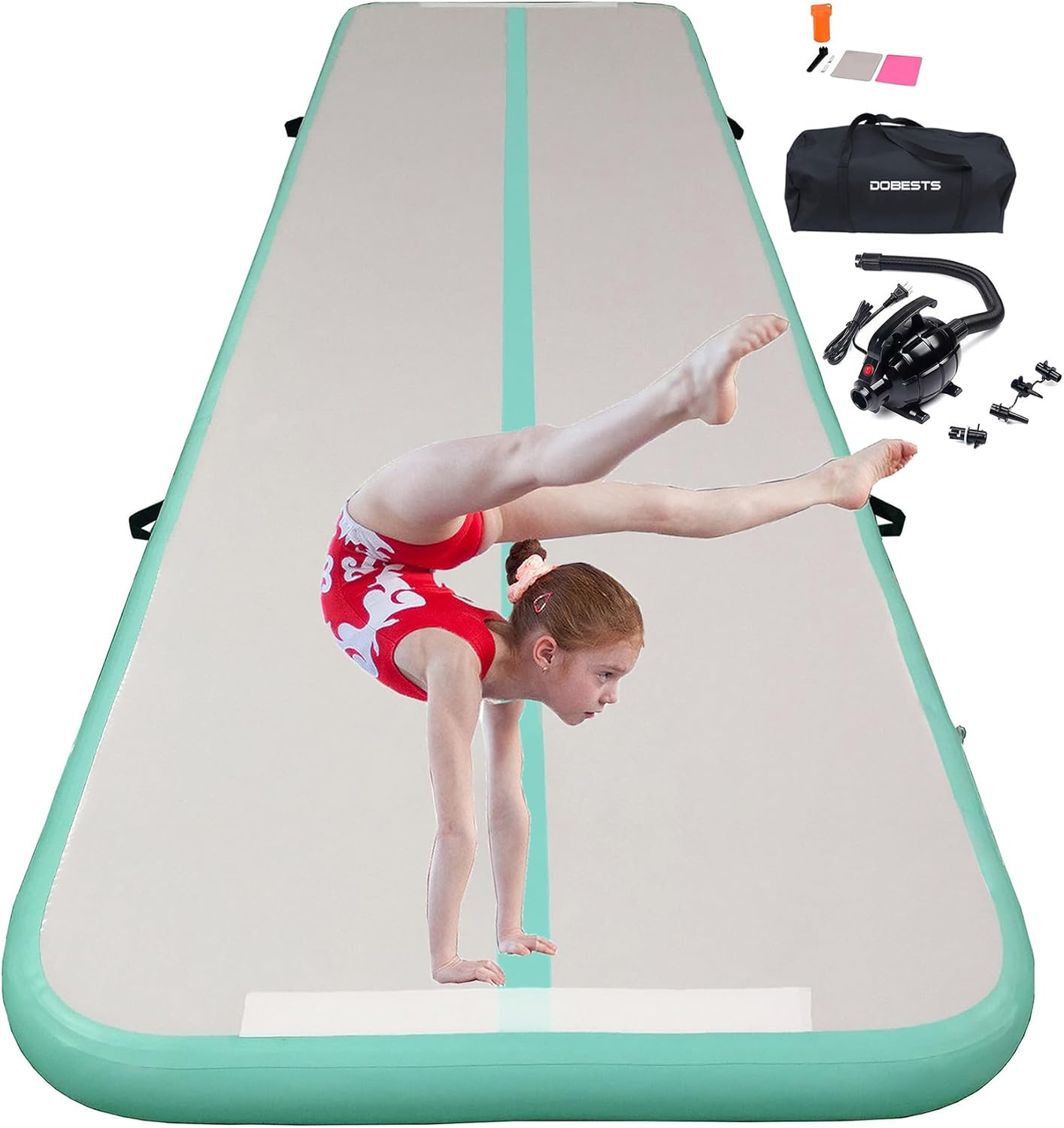 DOBESTS Inflatable Gymnastic Mat for Home and Gym Use