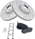 TRQ Front Posi Metallic Brake Pad & Drilled Slotted Rotors
