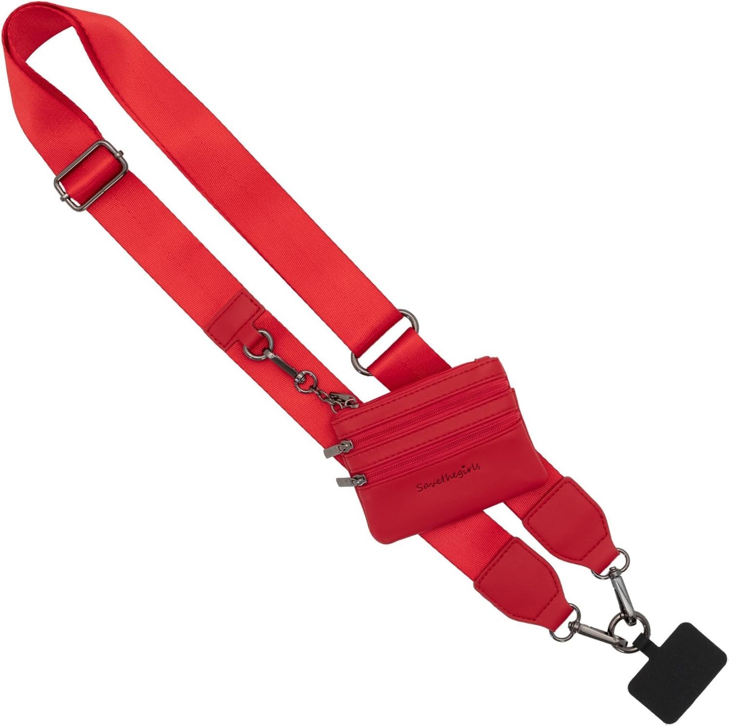 Clip and Go Phone Strap Solid Crossbody with Zipper Wallet Pouch