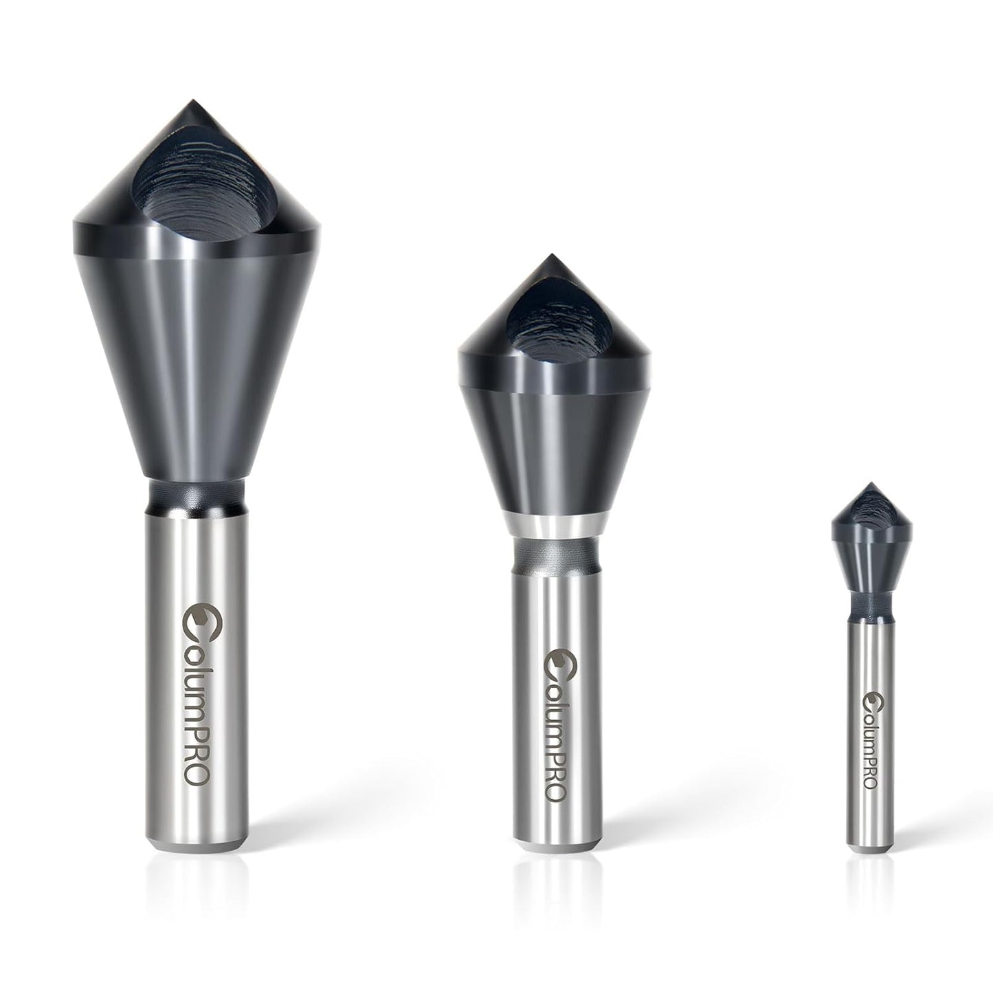 3PCS Cobalt Single-End Countersink Tool Set for Precision Drilling
