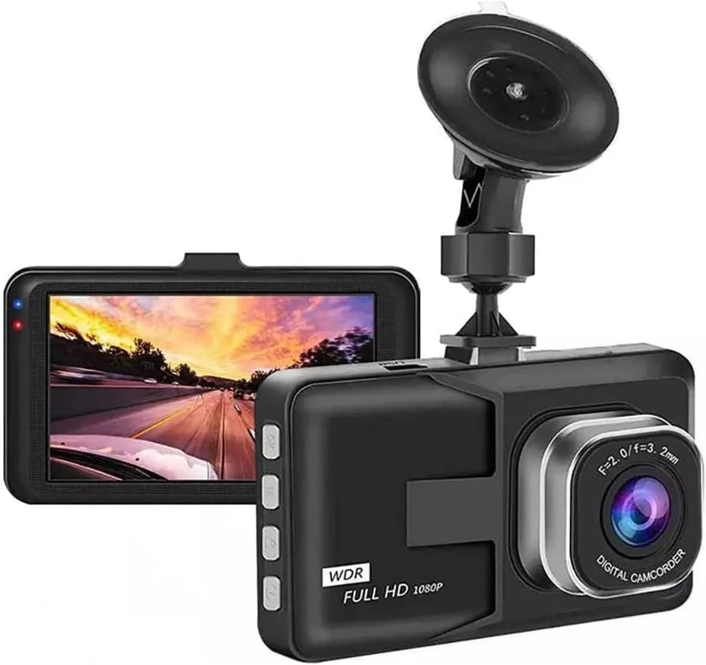 3-inch 1080p High-Definition Dash Cam with Night Vision