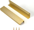 Edge Finger Tab Pull for Cabinets 6.3in CC - Brushed Brass Modern