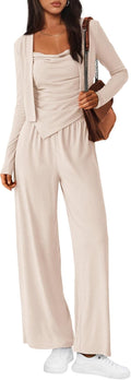 Womens Fall Lounge Sets 3 Piece Tracksuit Set - Cozy, Versatile