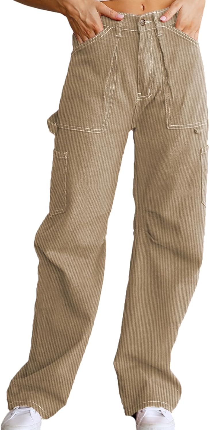 Dokotoo Cargo Long Pants Women 2024 Wide Leg High Waisted Style