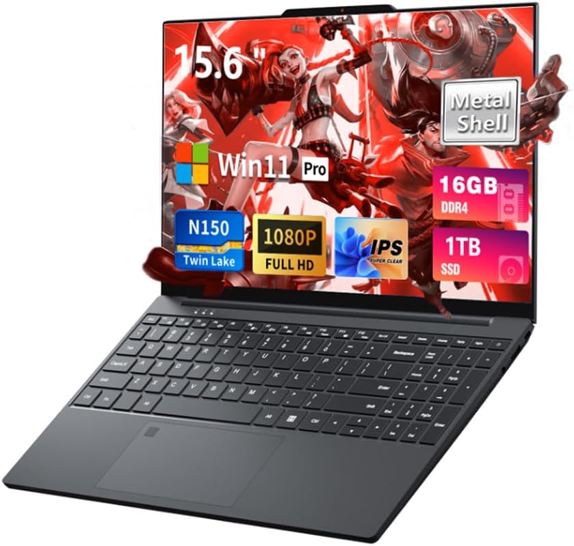2025 Laptop with N150 Processor and 15.6 inch Display for Gaming