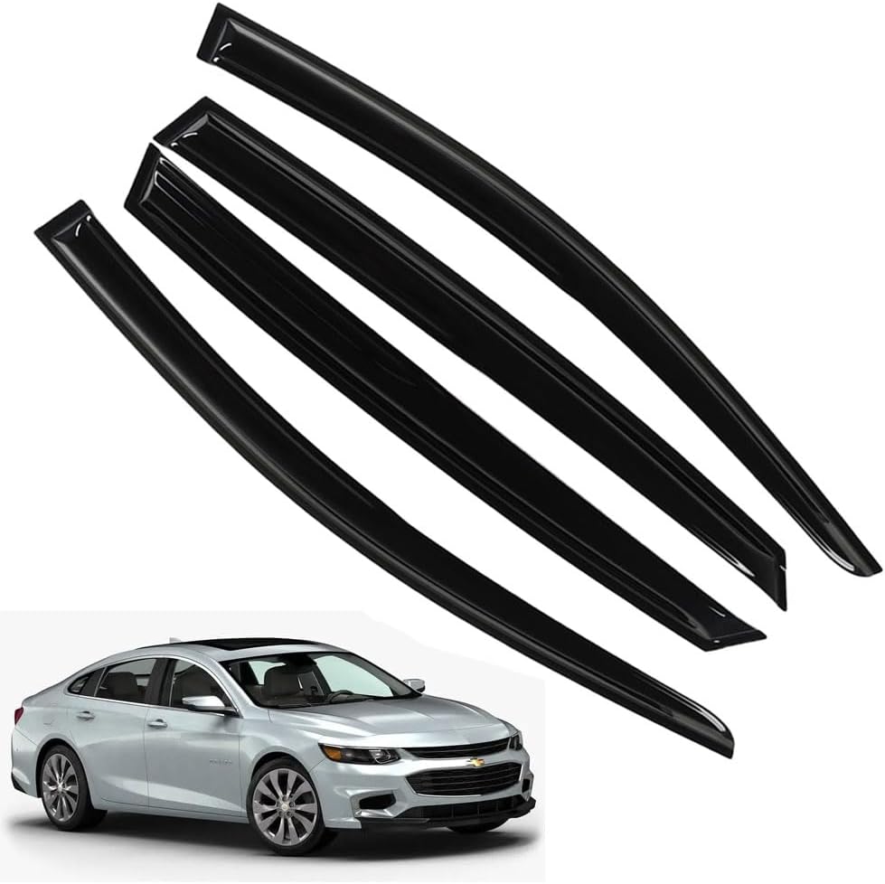 Rain Guards for Chevrolet Malibu 2016-2023 - Durable Window Deflectors