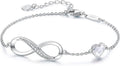 Infinity Heart Birthstone Charm Link Bracelet for Women - Timeless