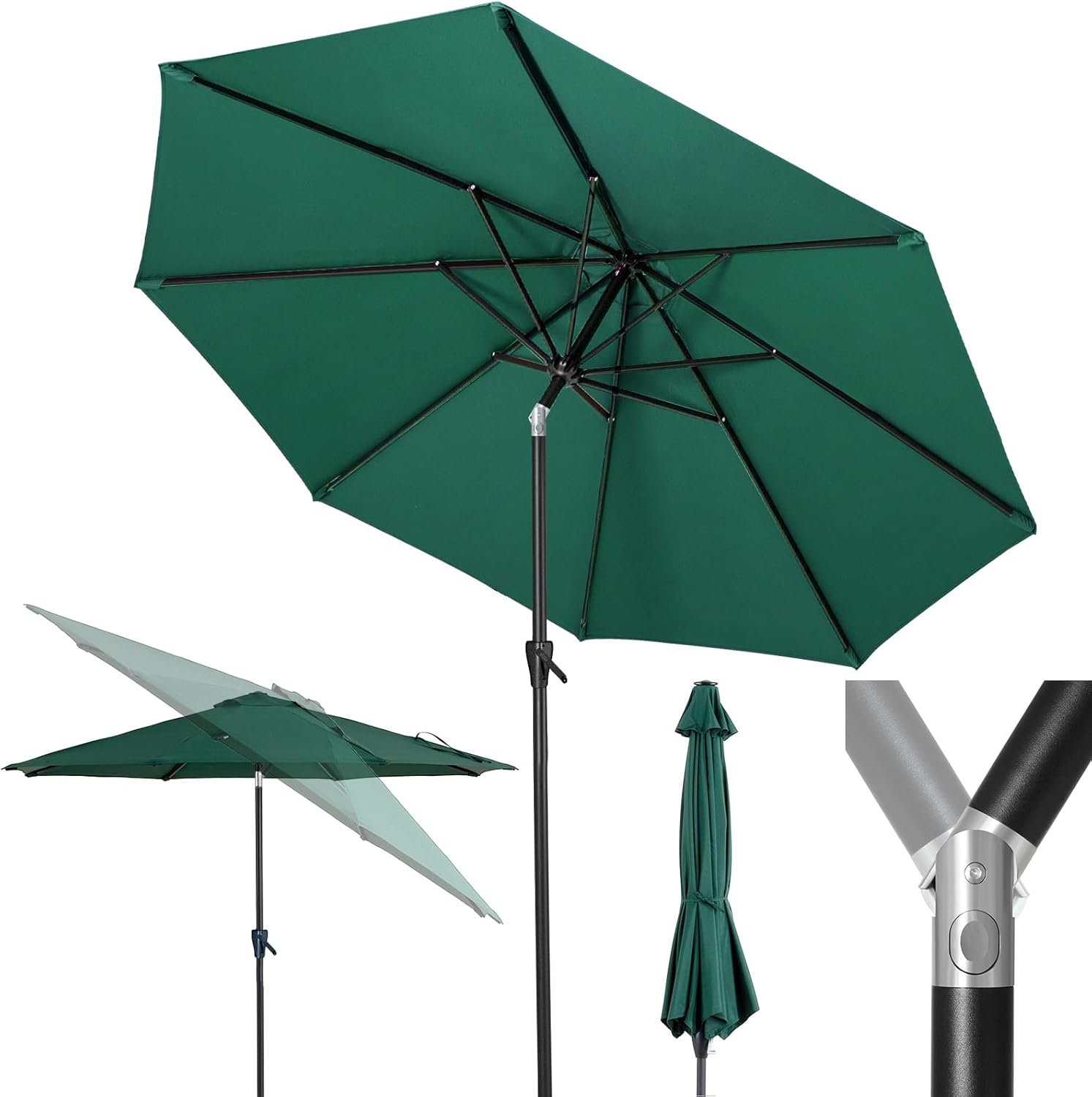 Tempera Patio Market Outdoor Table Umbrella with Crank & Tilt