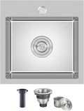 18 in Kitchen Sink Drop-In Brushed Stainless - Compact Durable Choice