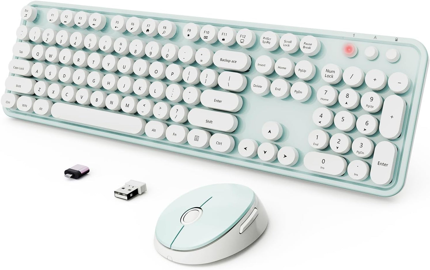 Retro Wireless Keyboard and Mouse Combo for Home and Office