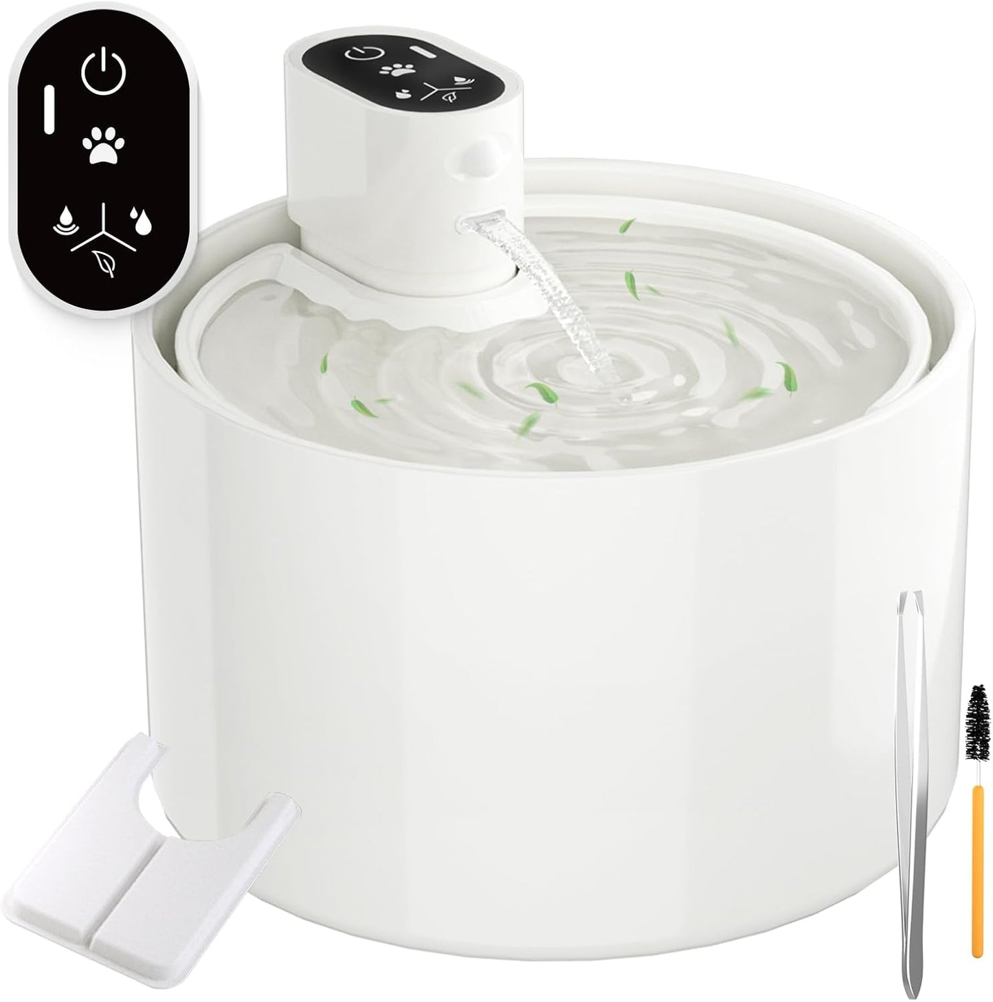 Ceramic Cat Water Fountain with Ultra-Quiet Pump for Pets