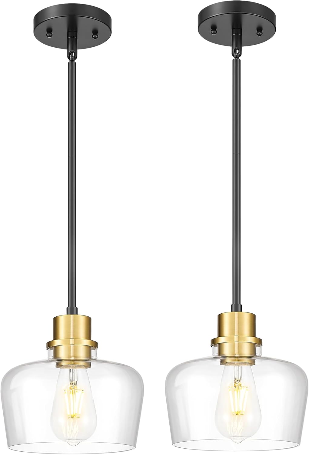Emak Black Gold Pendant Lights for Kitchen Island and Dining Room