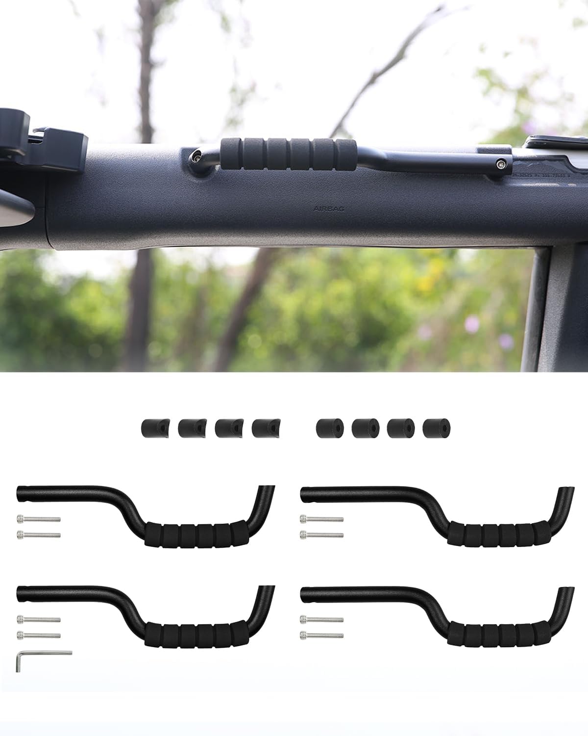 ROADER Front & Rear Roll Bar Grab Handles for Ford Bronco 2021-2025
