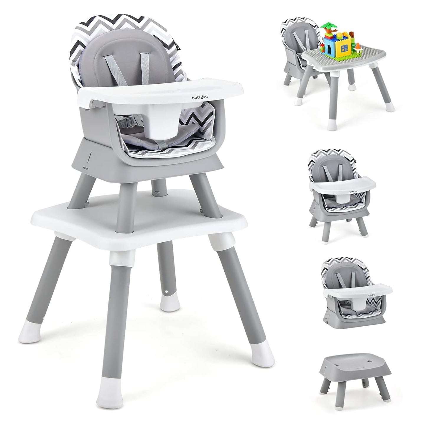 8-in-1 Convertible Baby High Chair for Toddlers and Babies