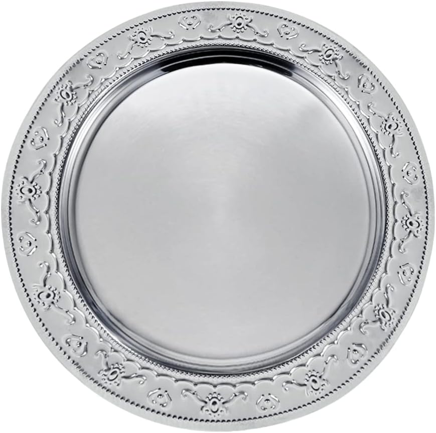13-Inch Stainless Steel Charger Plates for Elegant Table Settings