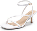Women's Low Kitten Heels Strappy Open Square Toe Ankle Strap - Dressy