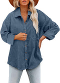 Magritta Womens Collared Corduroy Button Down Shirt - Cozy Layering is