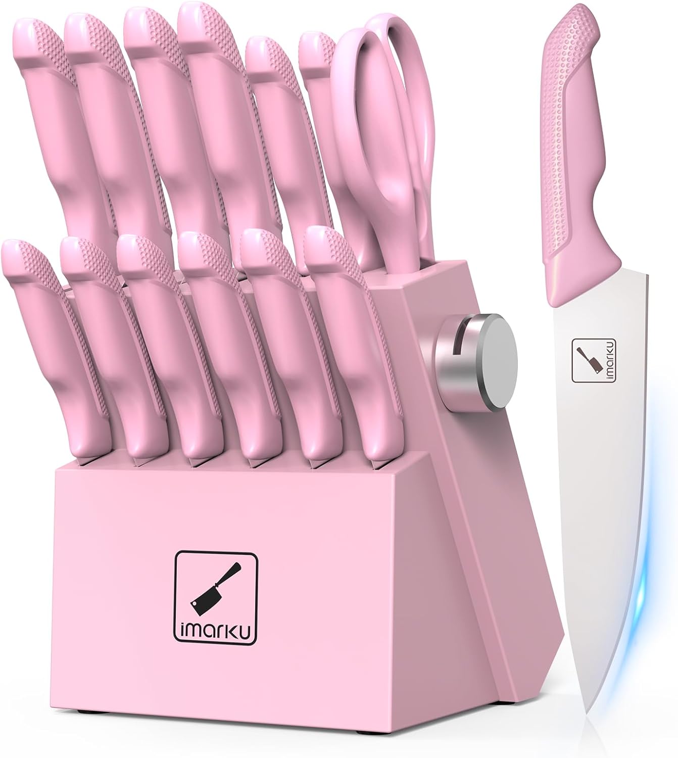 imarku Knife Set with Block - 14 PCS Japanese Stainless Steel