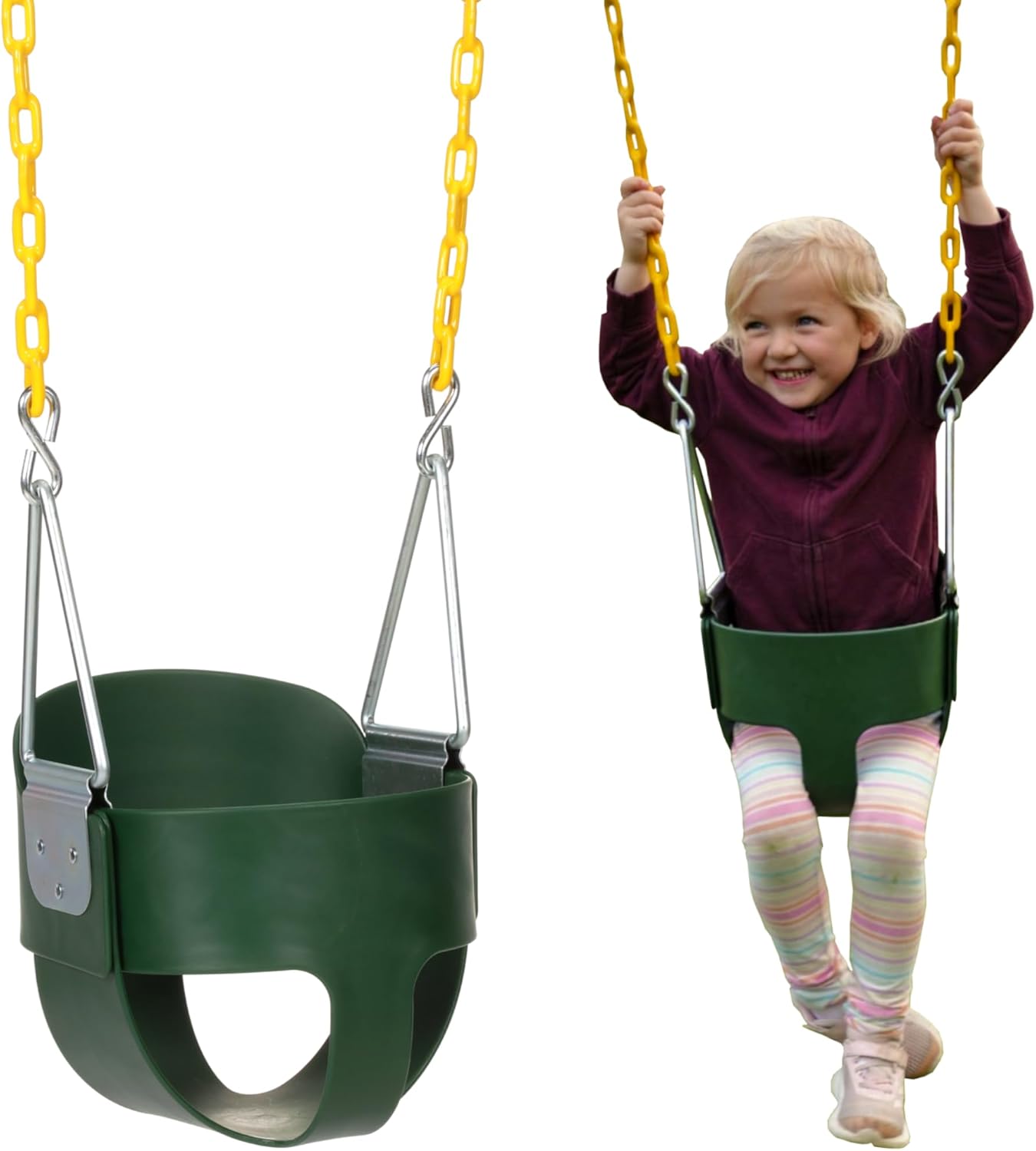 EJG Heavy-Duty Toddler Swing Seat | Fully Assembled | Green