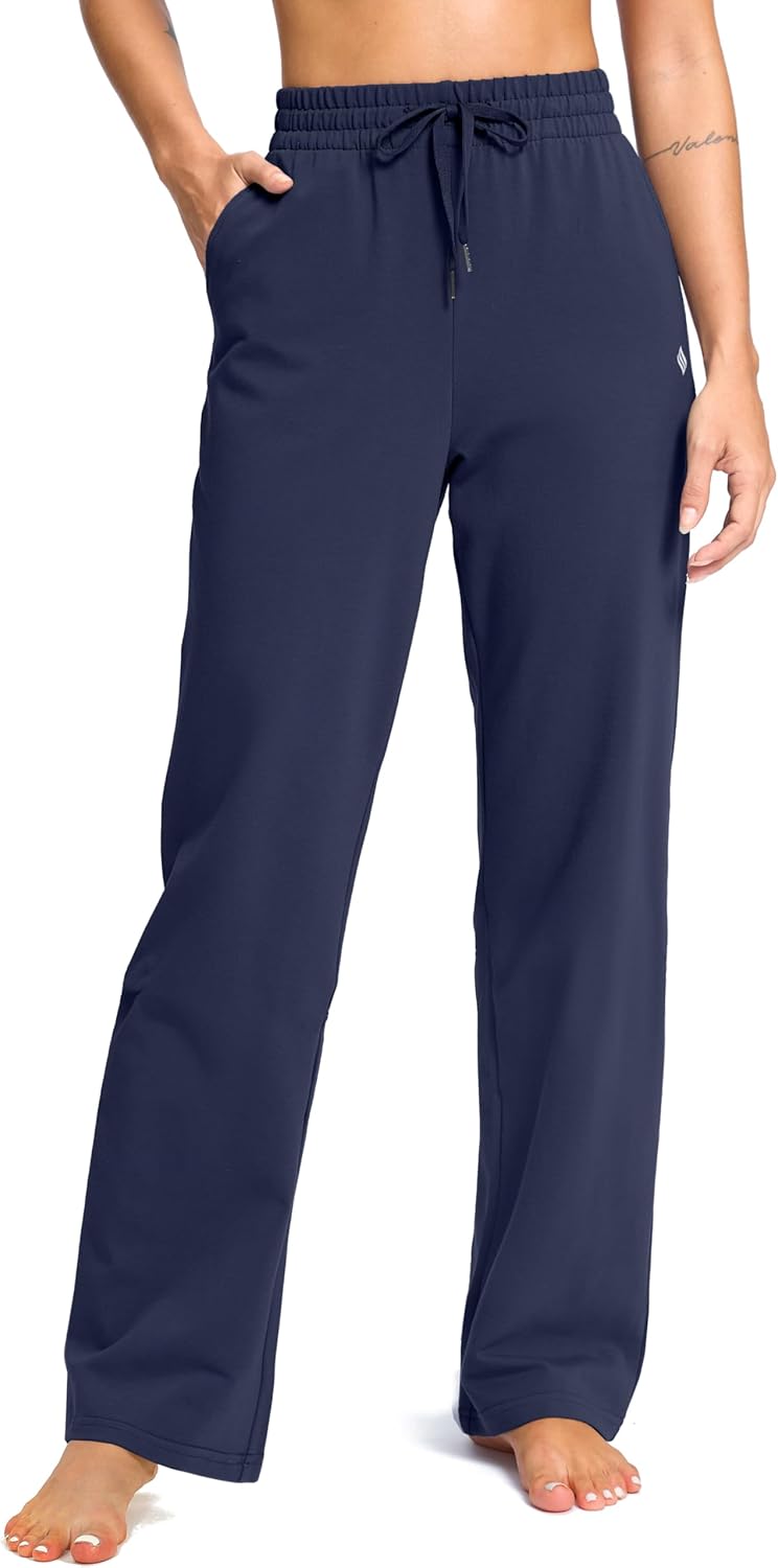 SANTINY Women's Tall Cotton Sweatpants for Yoga and Lounge Wear