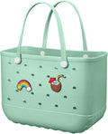 Beach Bag Rubber Tote Bag - Waterproof Washable Travel Tote Bags