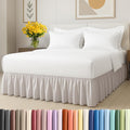 Bedskirt King Size Ruffle 18 in Drop Dust Ruffle - Luxury Lay-Flat
