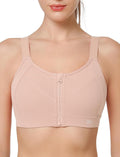 Yvette Adjustable Sports Bra High Impact Zip Front - Support & Easy