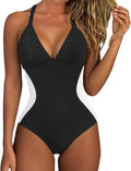 Women Slimming Tummy Control One Piece Swimsuit - V Neck Backless