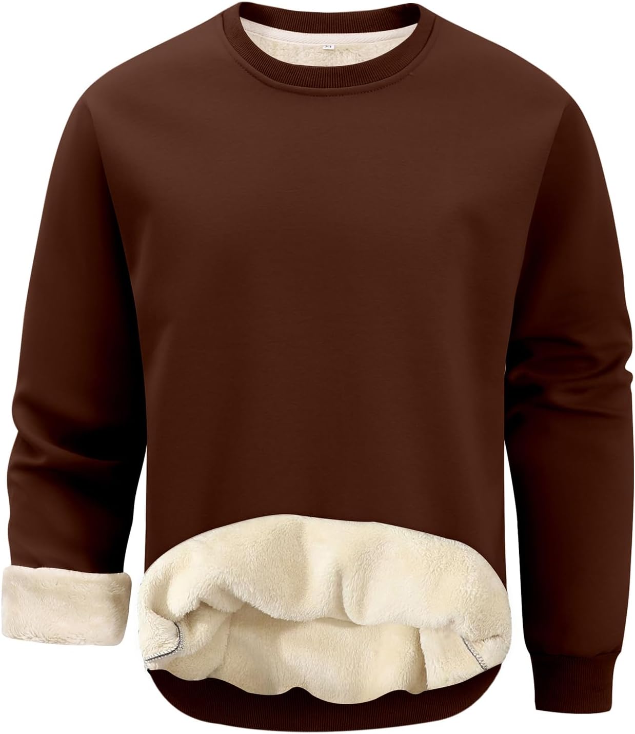 Gihuo Men's Warm Crewneck Sherpa Lined Fleece Sweatshirt Pullover