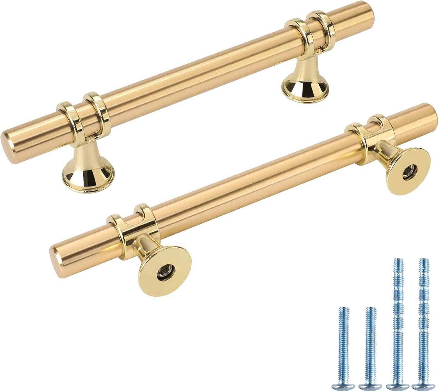 Rergy Cabinet Handles Drawer Pulls Gold 3-3/4in Hole Center