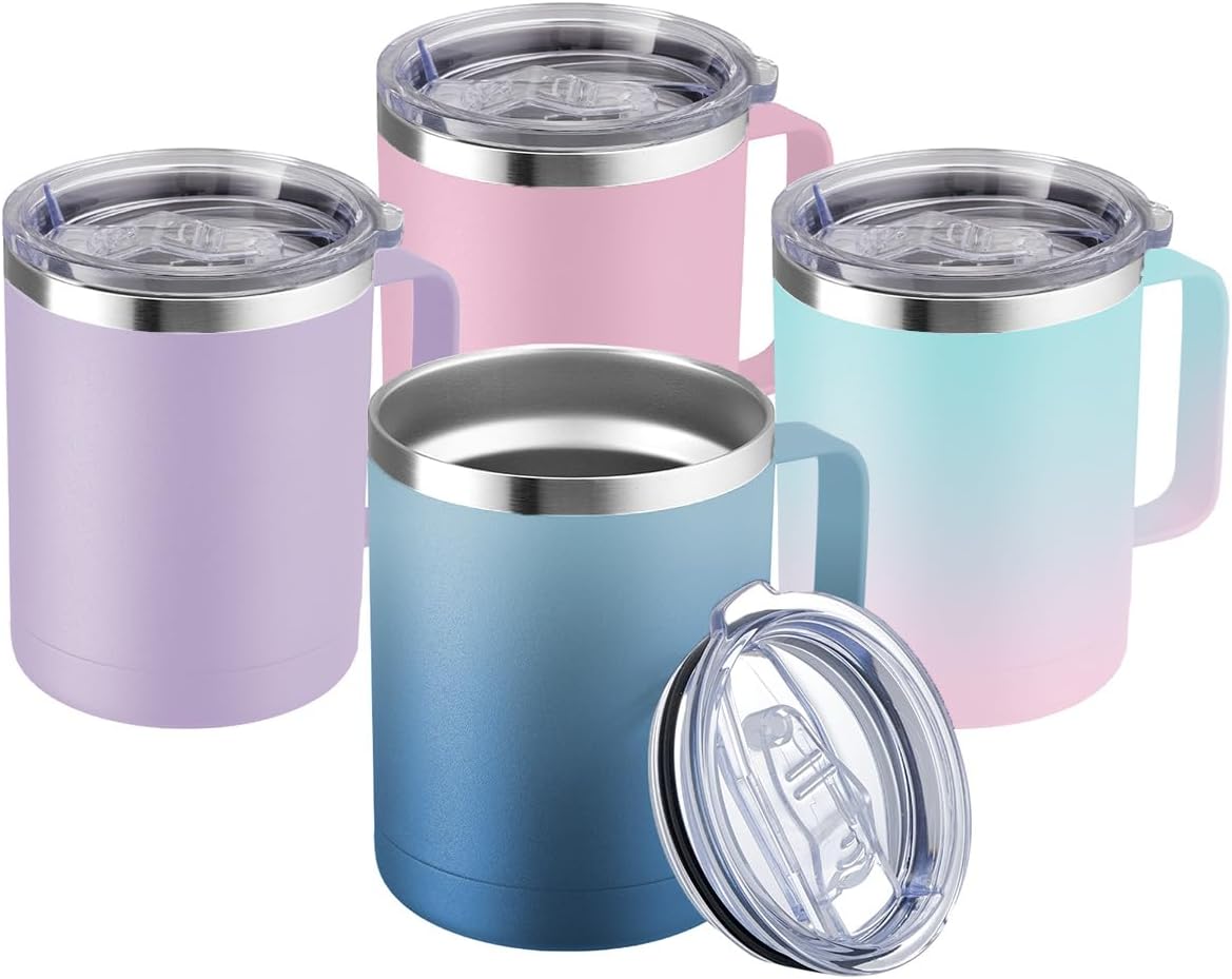 MEWAY 12oz Coffee Mug Set of 4 - Insulated Travel Tumblers