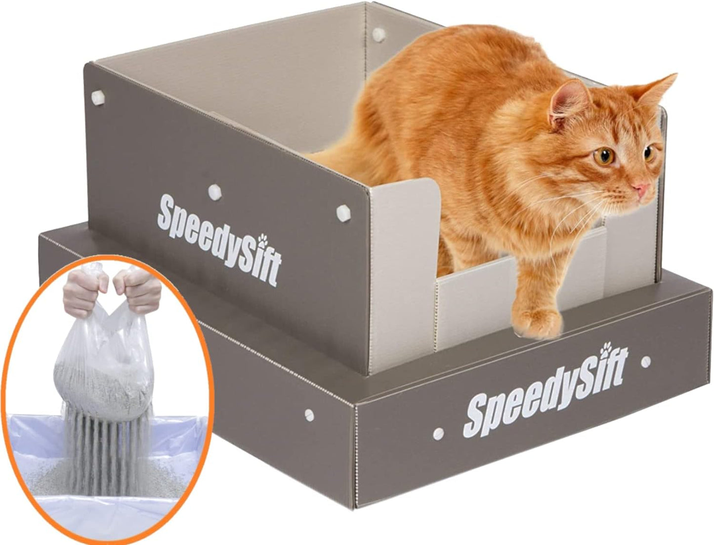 SpeedySift V1 Open-Top Litter Box Kit with 56ct Liners