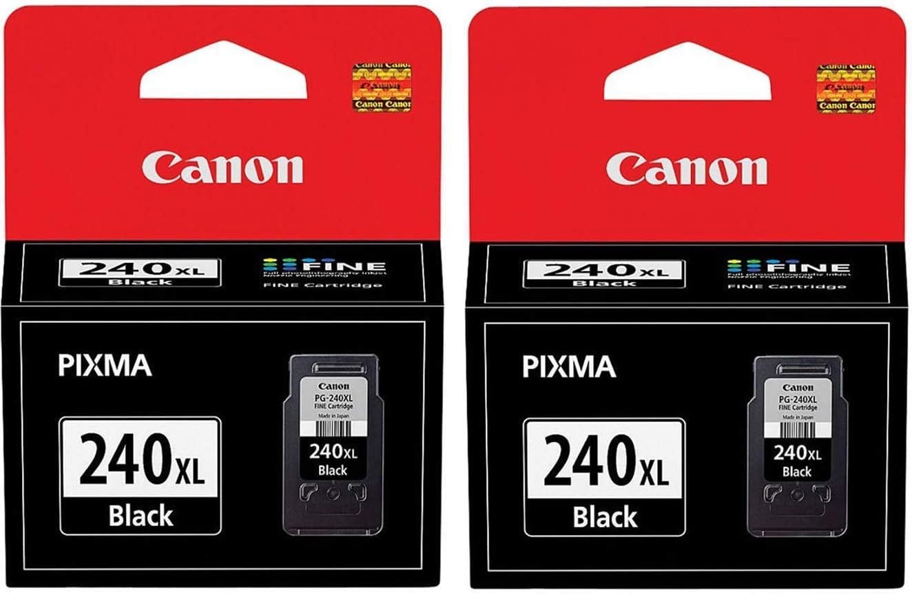 Canon Genuine PG-240XL Black Ink Cartridge 2-Pack for Quality Prints