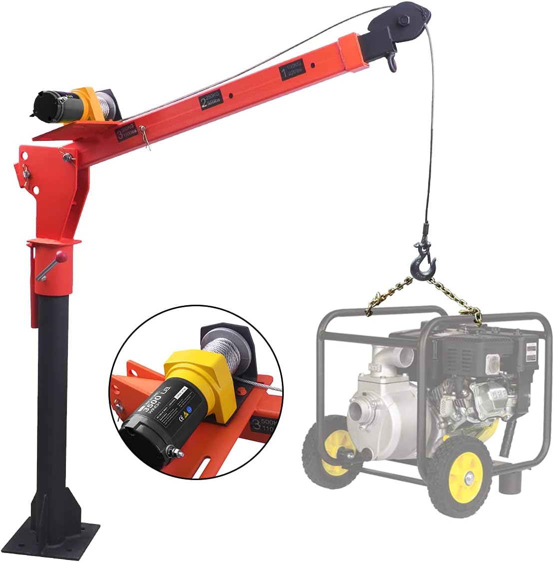 Pismire Winch 0.5T Folding Truck-Mounted Crane for Easy Loading