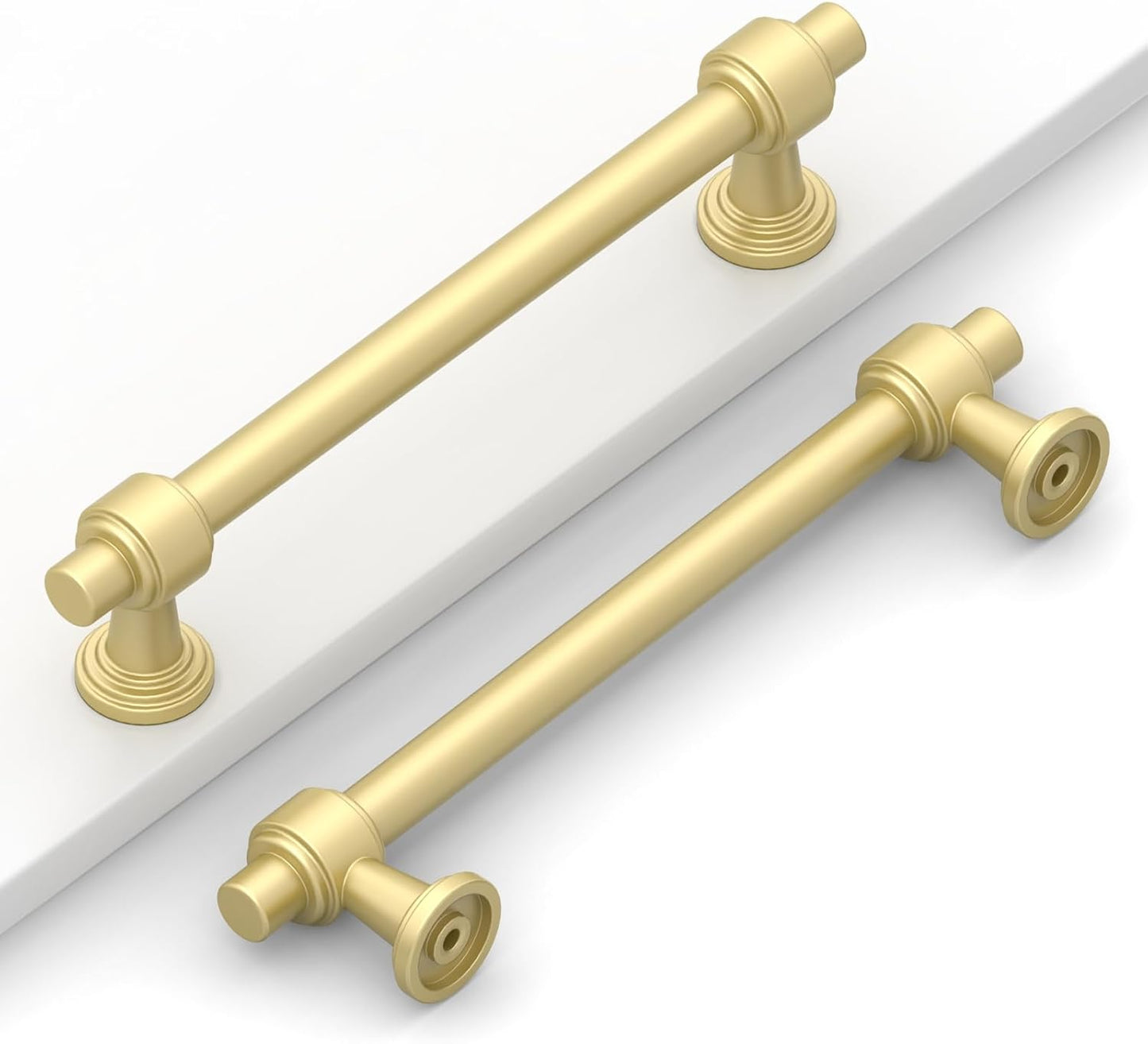 10 Pack 5in Brushed Gold Cabinet Pulls for Kitchen Hardware