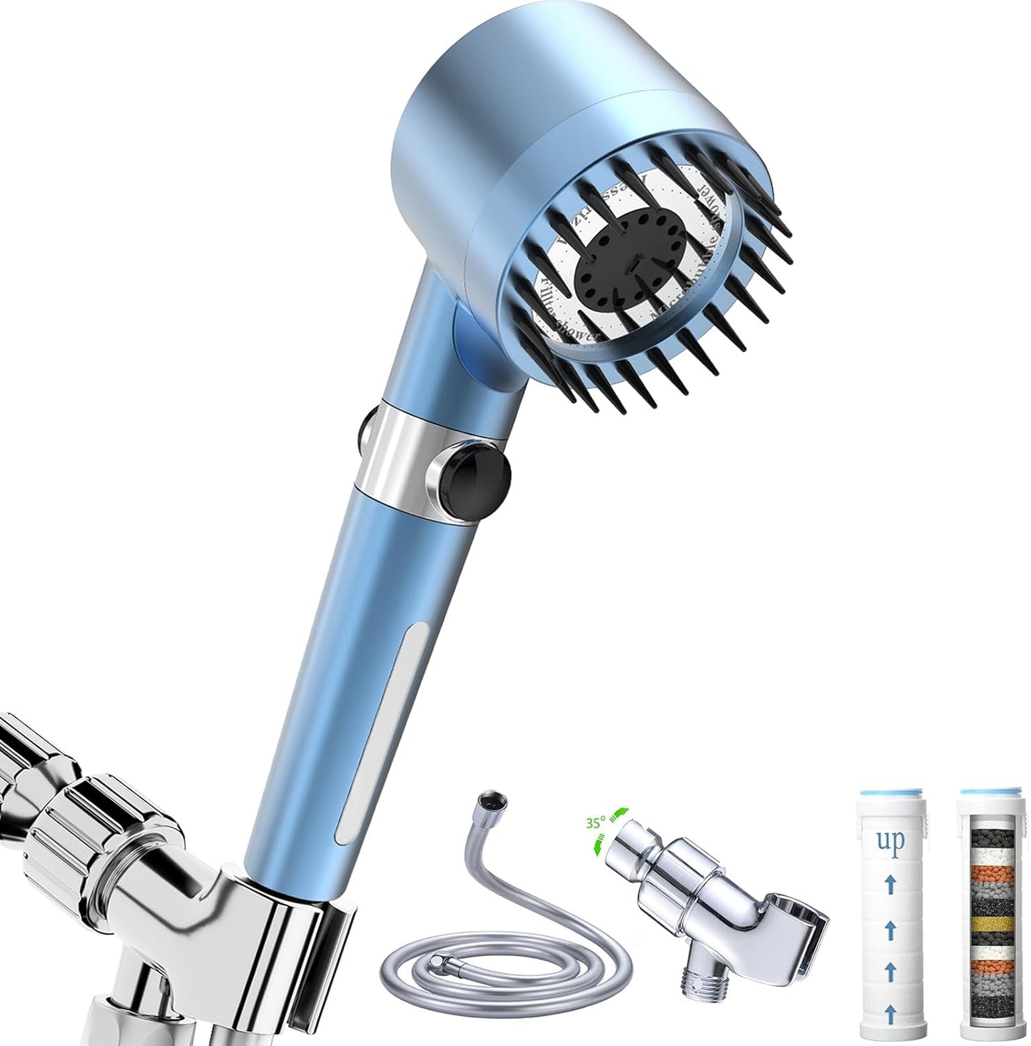 High Pressure Handheld Shower Head with Filtered Water Flow