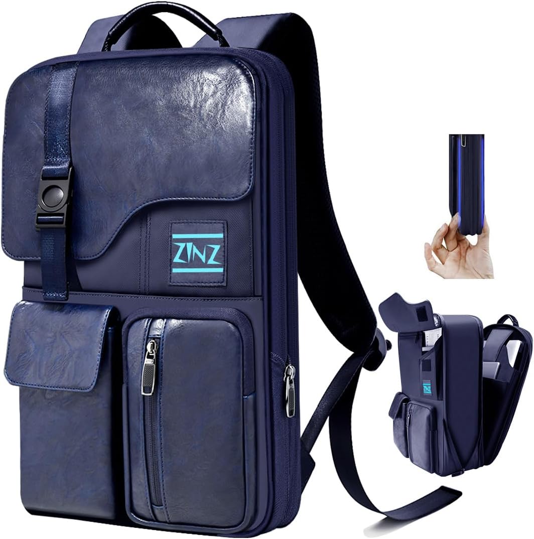 ZINZ Slim Expandable Laptop Backpack 15.6 Inch for Travel
