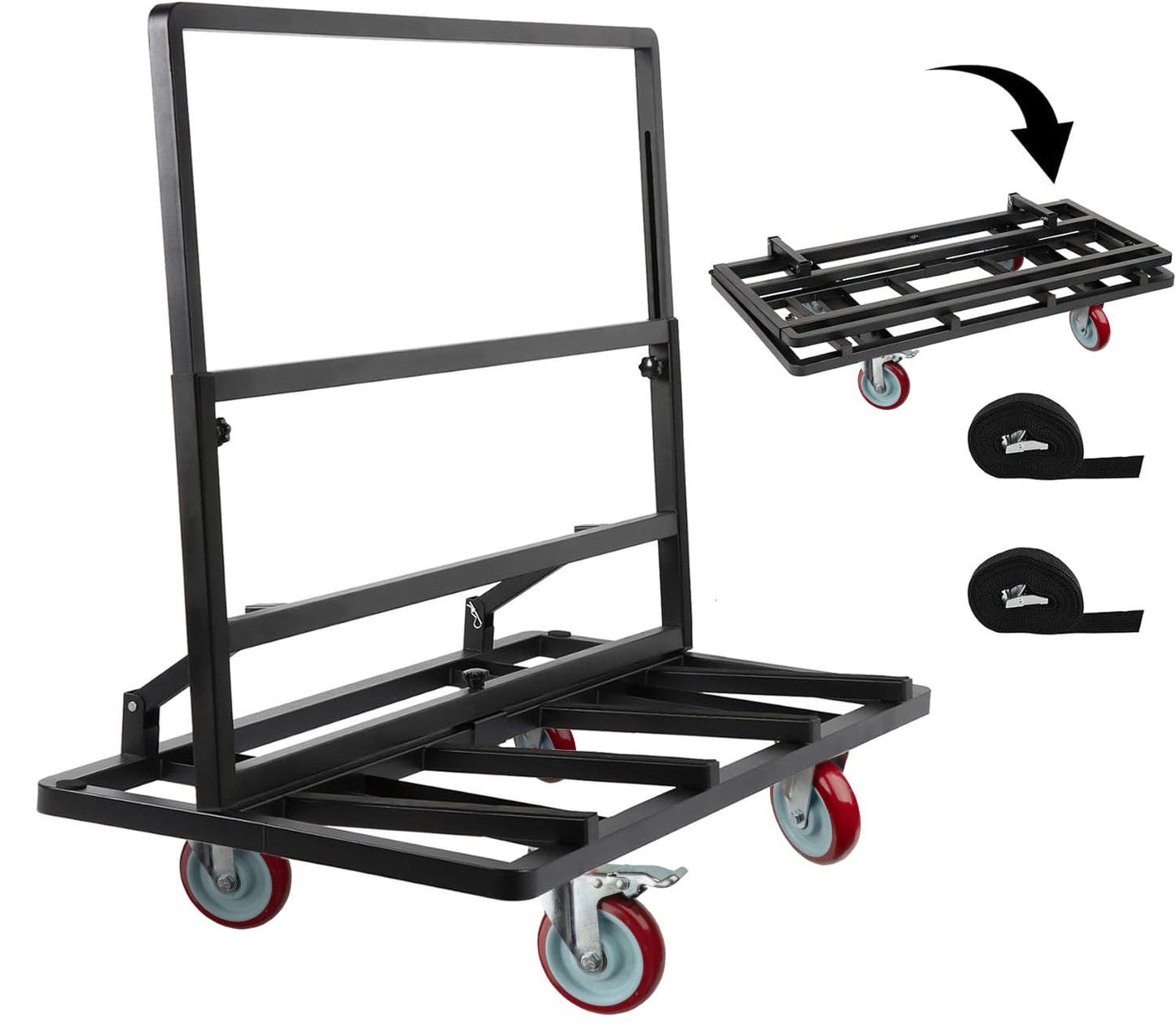 Folding Drywall Dolly with 5in Swivel Casters for Easy Transport