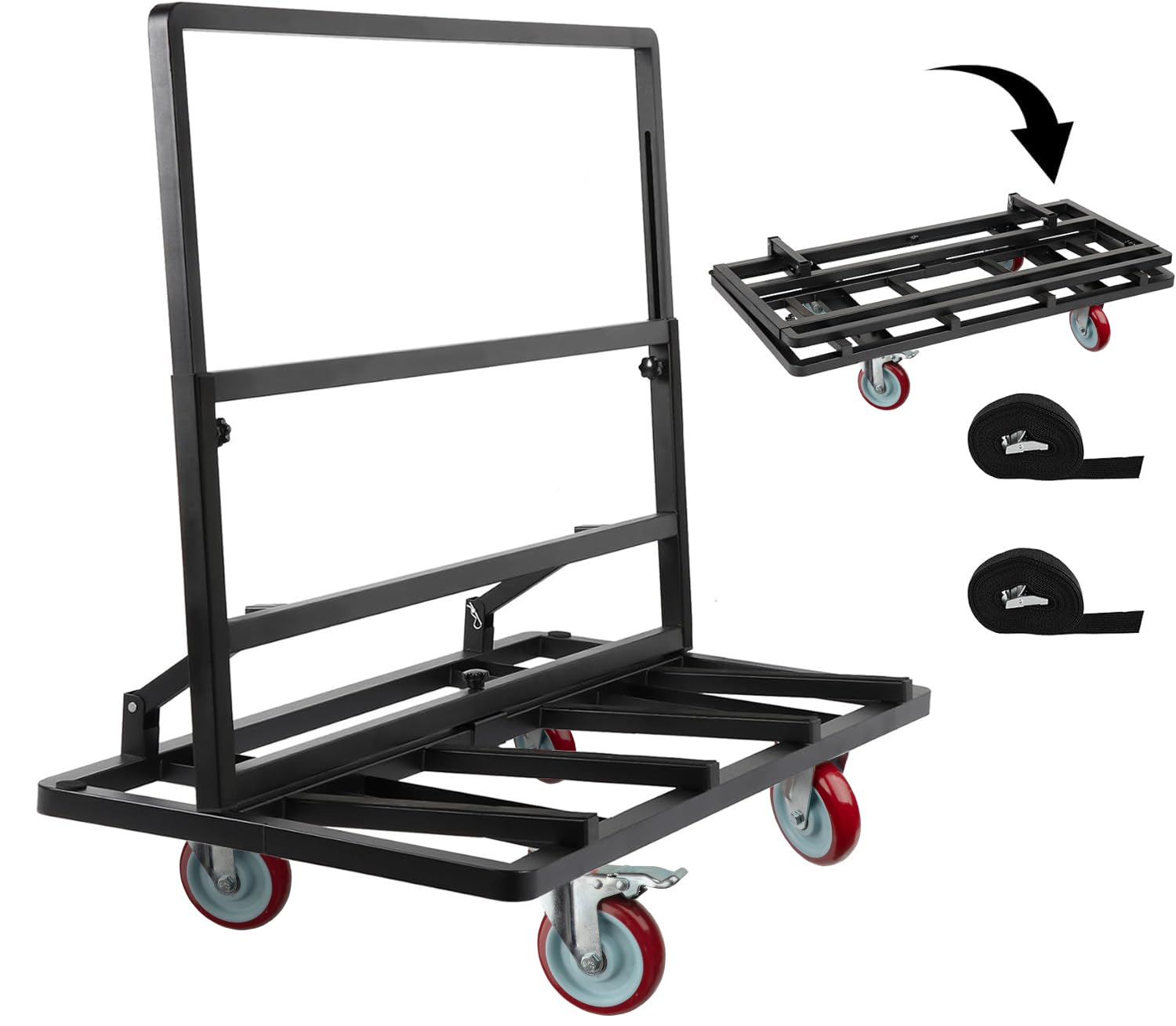 Folding Drywall Dolly with 5in Swivel Casters for Easy Transport
