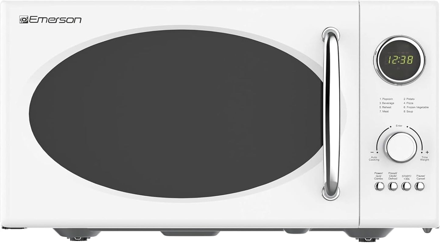 Emerson Retro Microwave with Grill: 800W Power