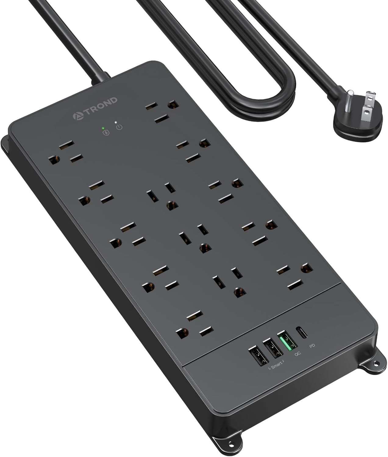 TROND Surge Protector Power Strip with USB C & QC 3.0 Charger