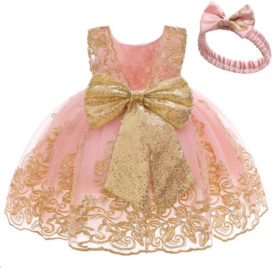 CMMCHAAH Baby Girls Pageant Lace Embroidery Dresses for Toddlers
