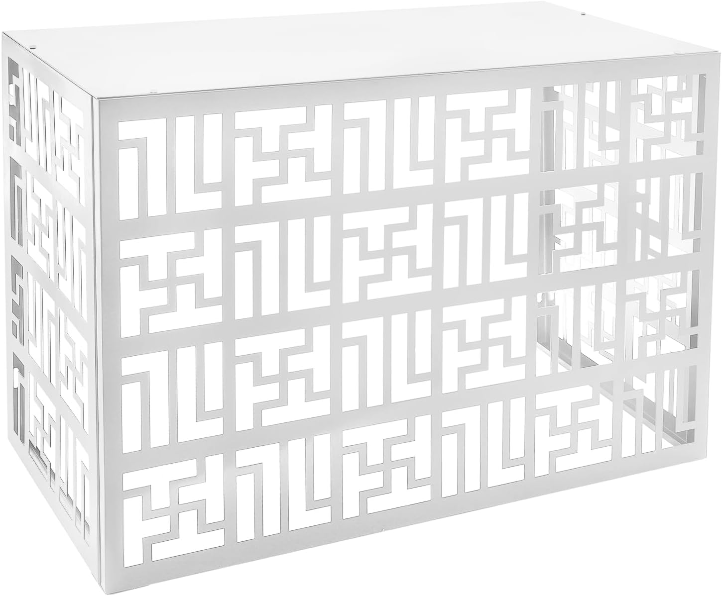 White Metal Privacy Fence for A/C Units - WUPYI